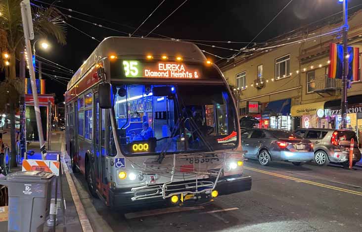 MUNI ENC EZ Rider II BRT HEV 8535